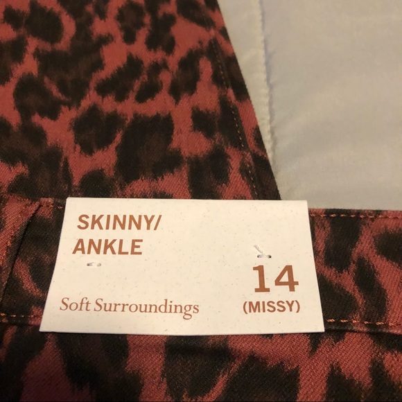 Soft Surroundings NWT The Ultimate High Rise Skinny Ankle Jean in Leopard Sz 14 - Picture 5 of 14